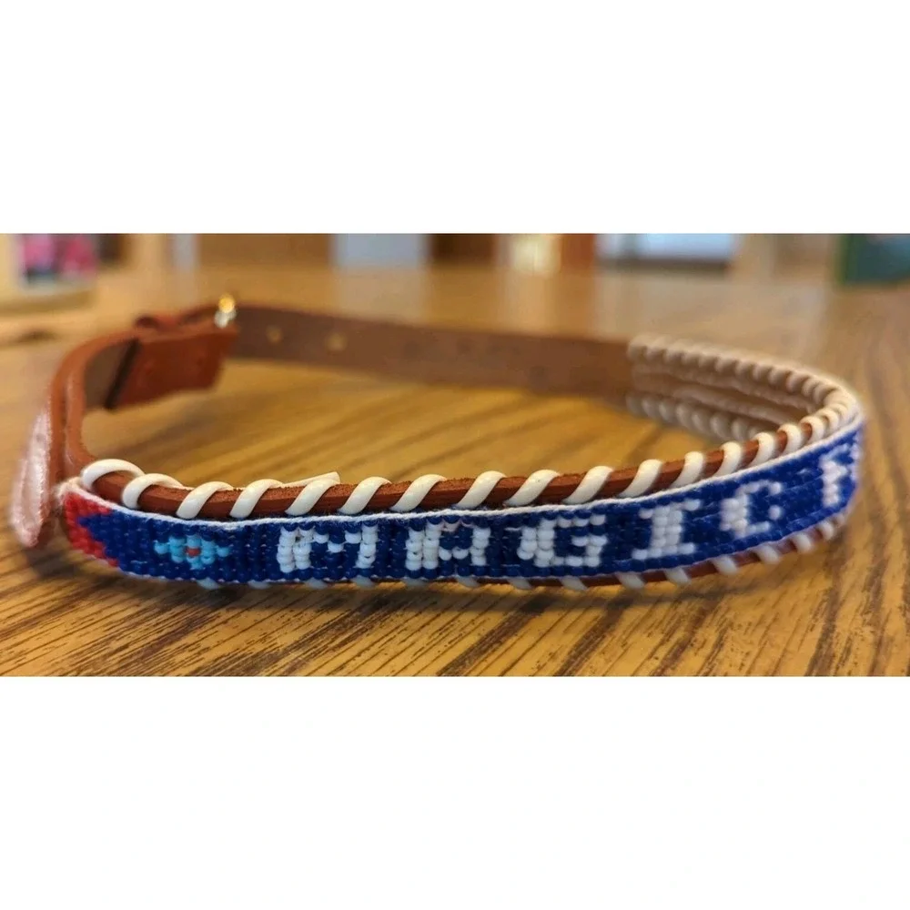 NOS Magic Forest Lake George NY Novelty Beaded Leather Belt Kids Youth Adult 22